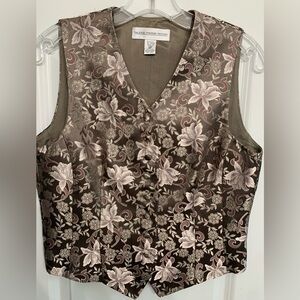 Bohemian Jacquard Floral Vest in Silk/Rayon by Valerie Stevens